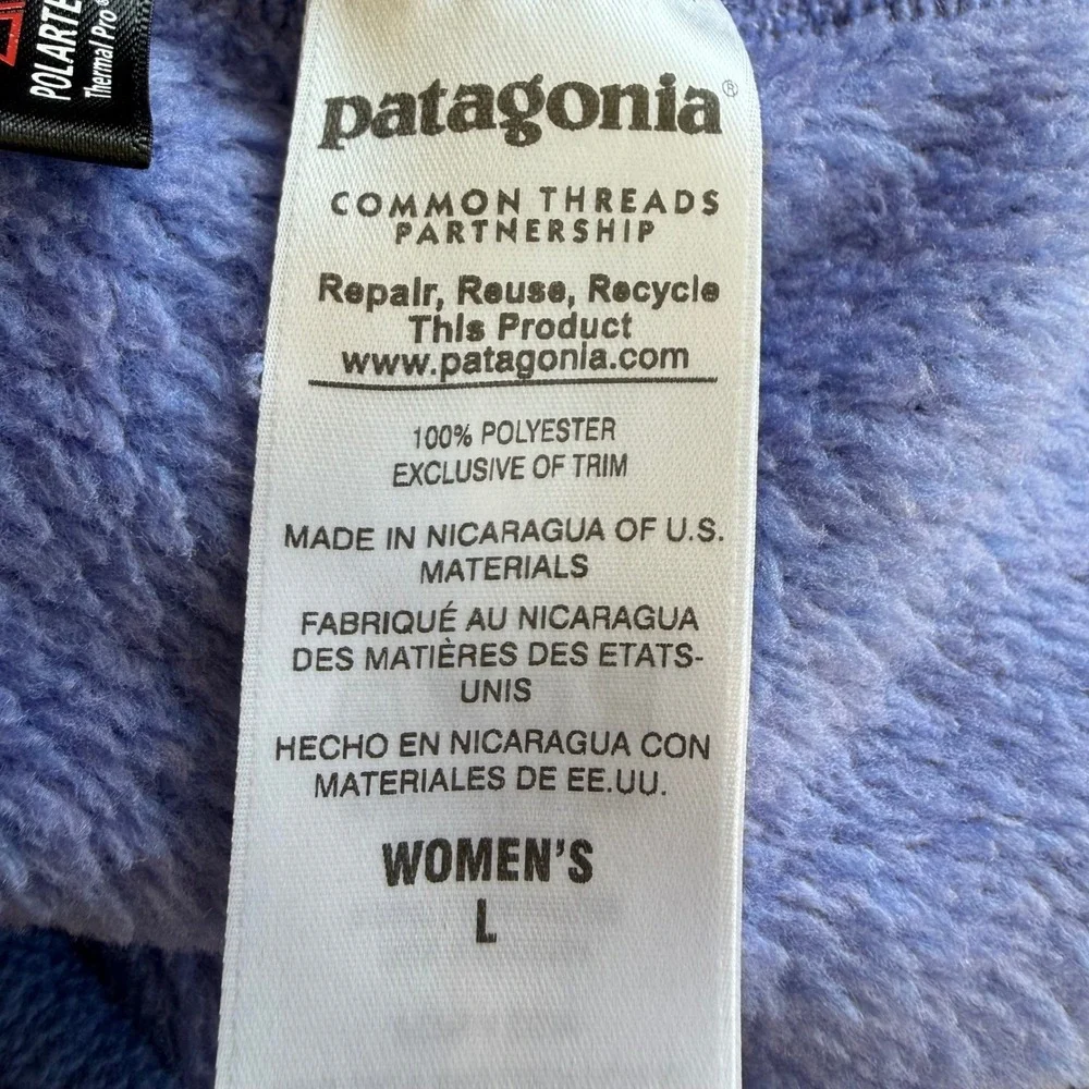 Patagonia Women Re-Tool Snap-T Fleece Pullover‎ Blue Polartec 25442 Large